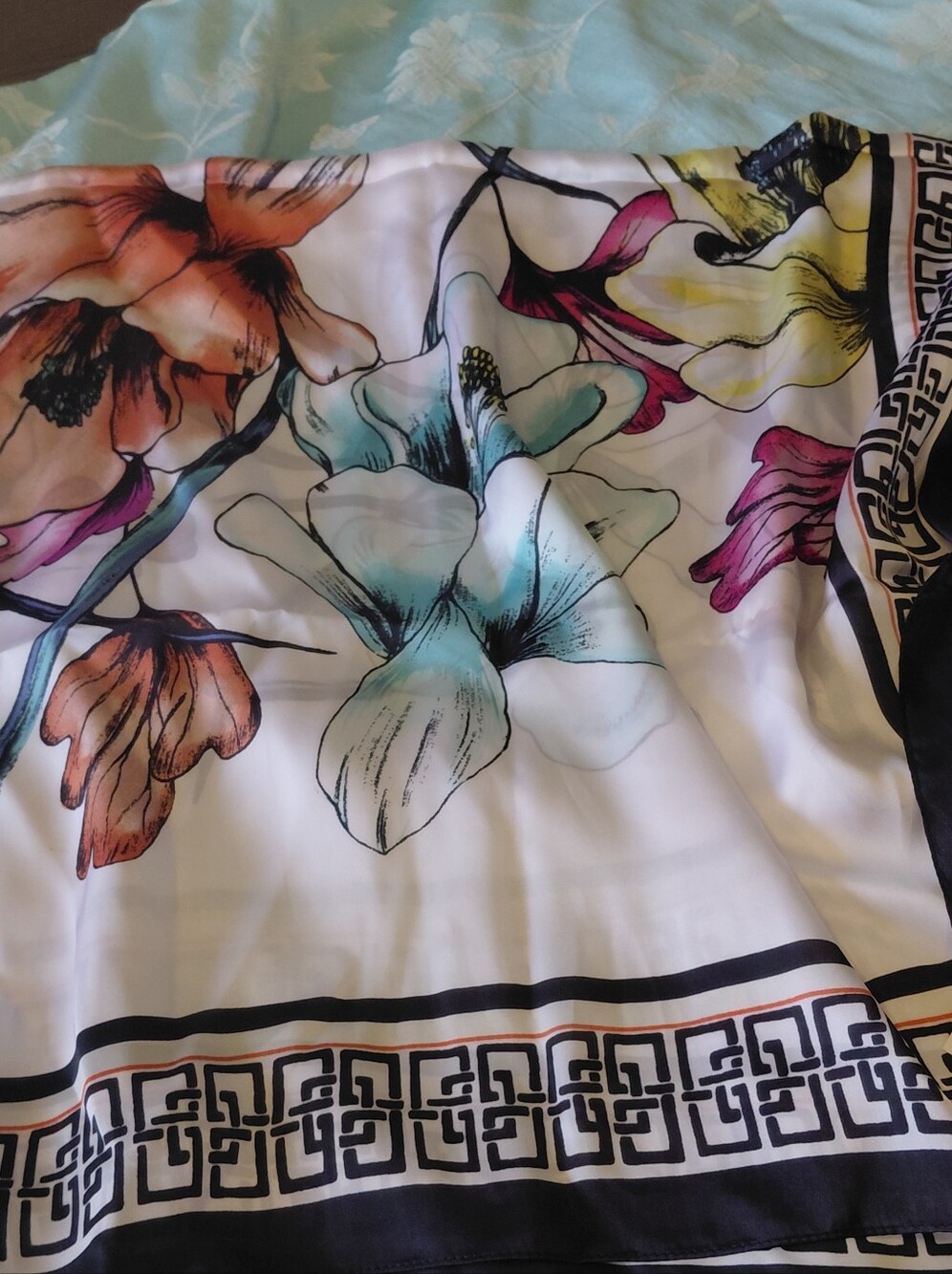 Chico's Black and White Patterned Scarf